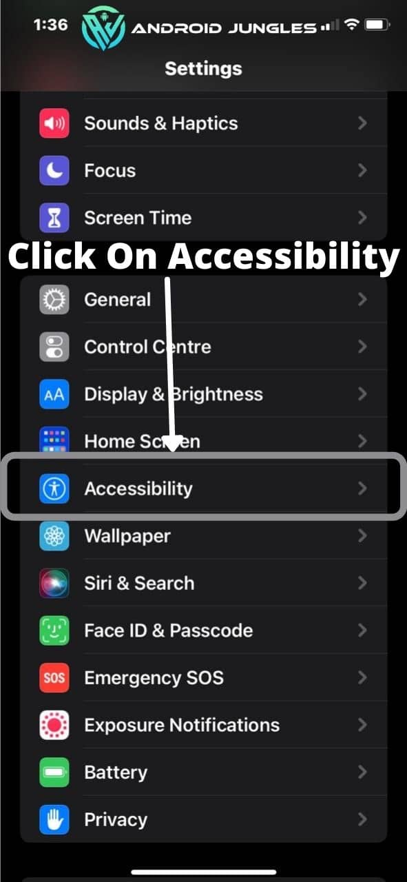 Haga clic en Accesibilidad